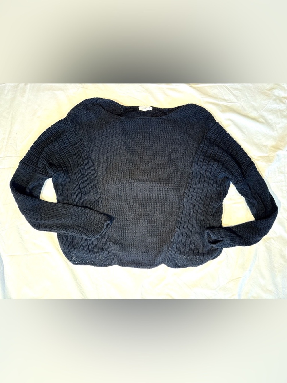 HELMUT LANG Black Cotton Loose Weave Sweater